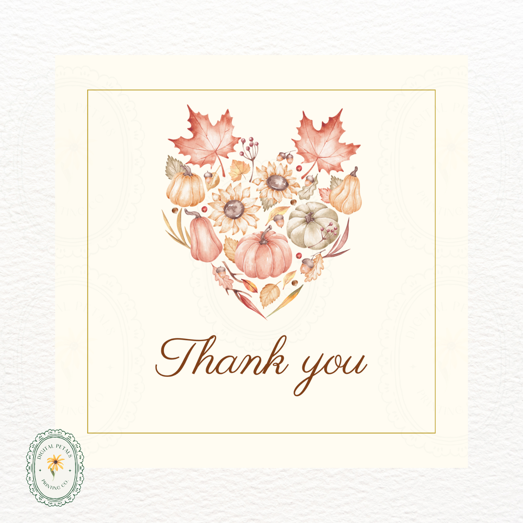 Fall Leaves Thank You Card Template | Editable Canva Digital Download