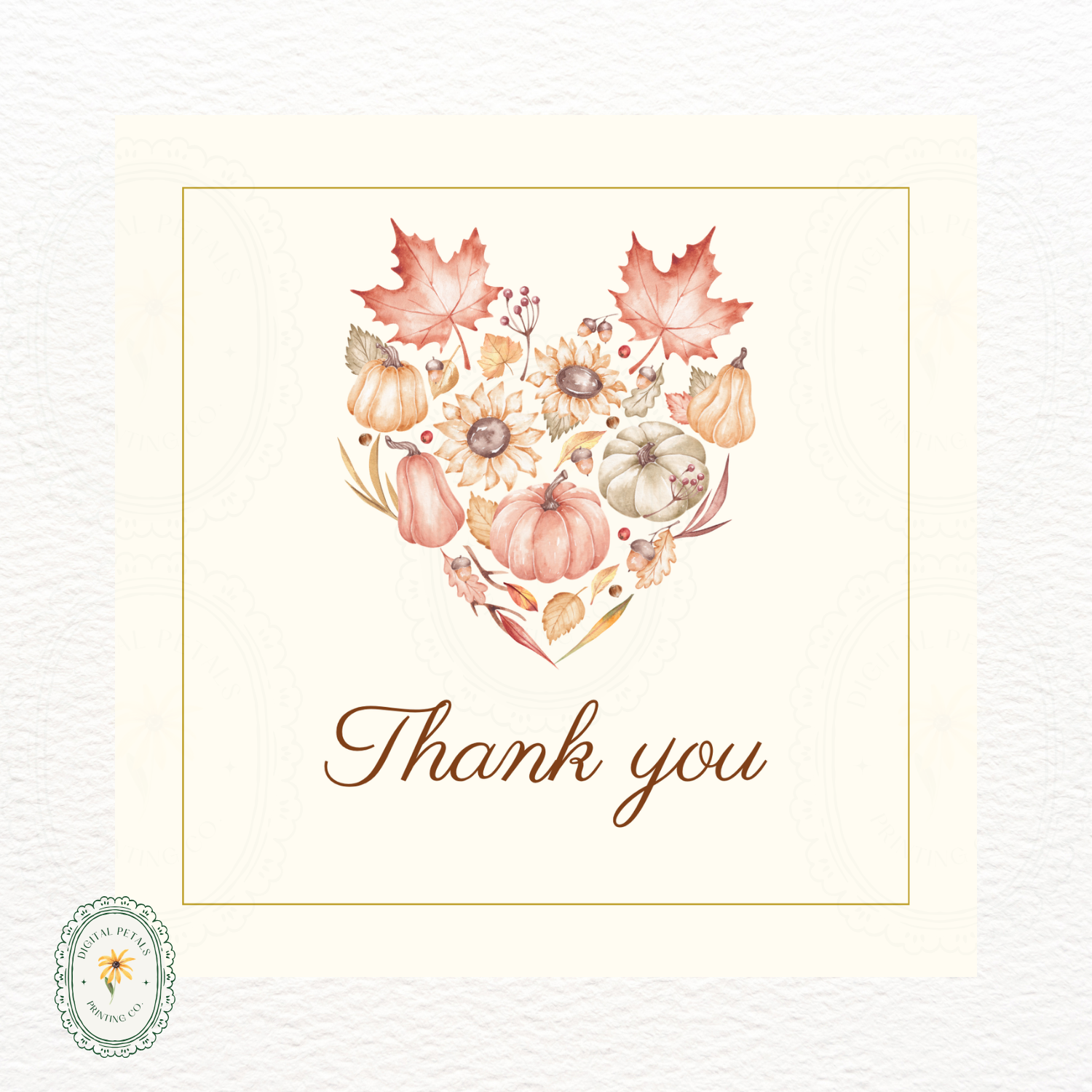 Fall Leaves Thank You Card Template | Editable Canva Digital Download