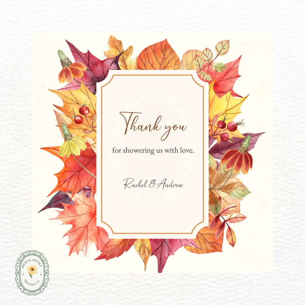 Autumn Harvest Wildflower Thank You Card Template Vol. 2 | Editable Canva Digital Download