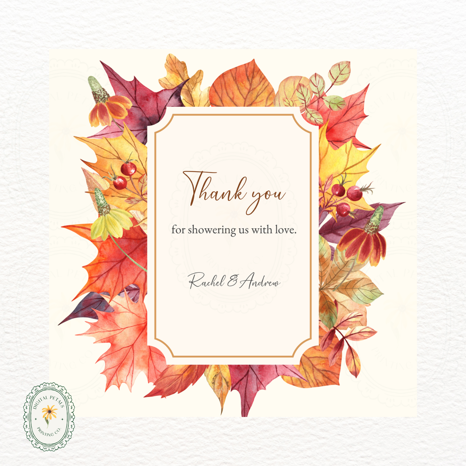 Autumn Harvest Wildflower Thank You Card Template Vol. 2 | Editable Canva Digital Download
