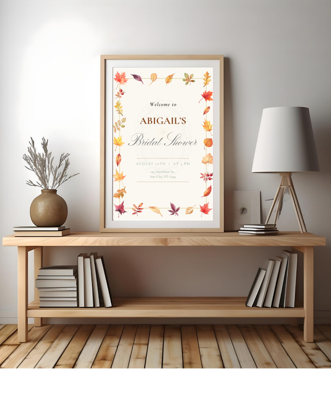 Bridal Shower Welcome Sign Printable | Autumn Wildflower Boho Bridal Decor | Digital Download