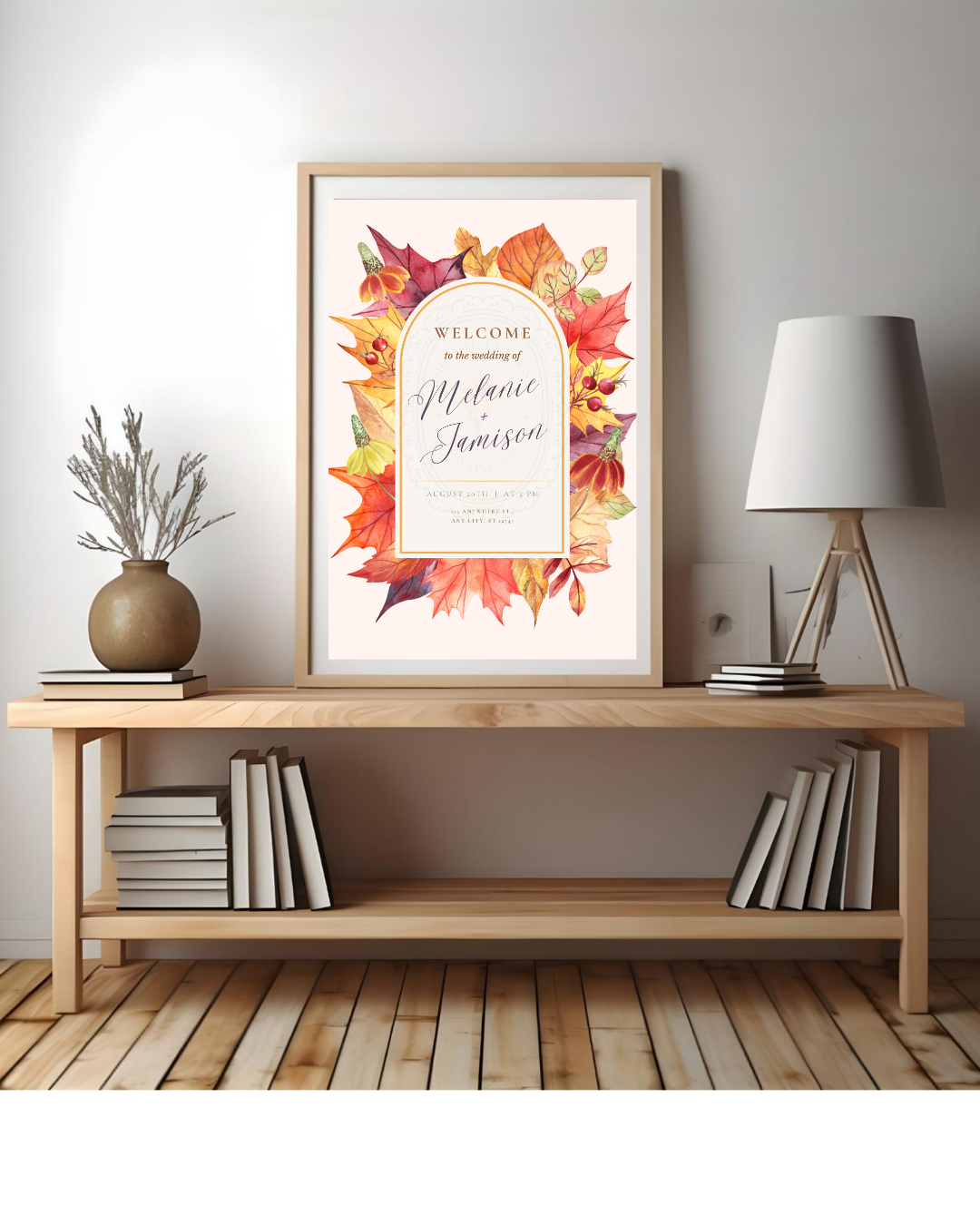 Fall Wedding Welcome Sign Printable | Autumn Harvest Wildflower Boho Wedding Decor | Digital Download