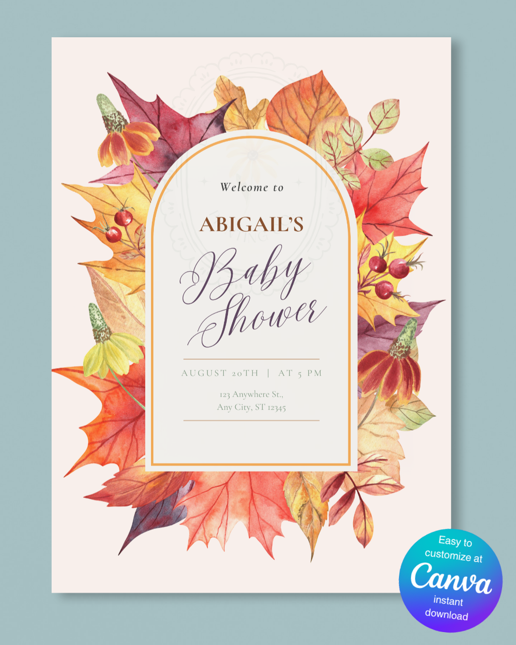 Baby Shower Welcome Sign Printable | Autumn Harvest Wildflower Boho Baby Shower Decor | Digital Download