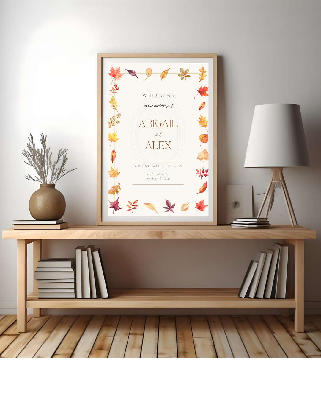 Fall Wedding Welcome Sign Printable | Autumn Wildflower Boho Wedding Decor | Digital Download