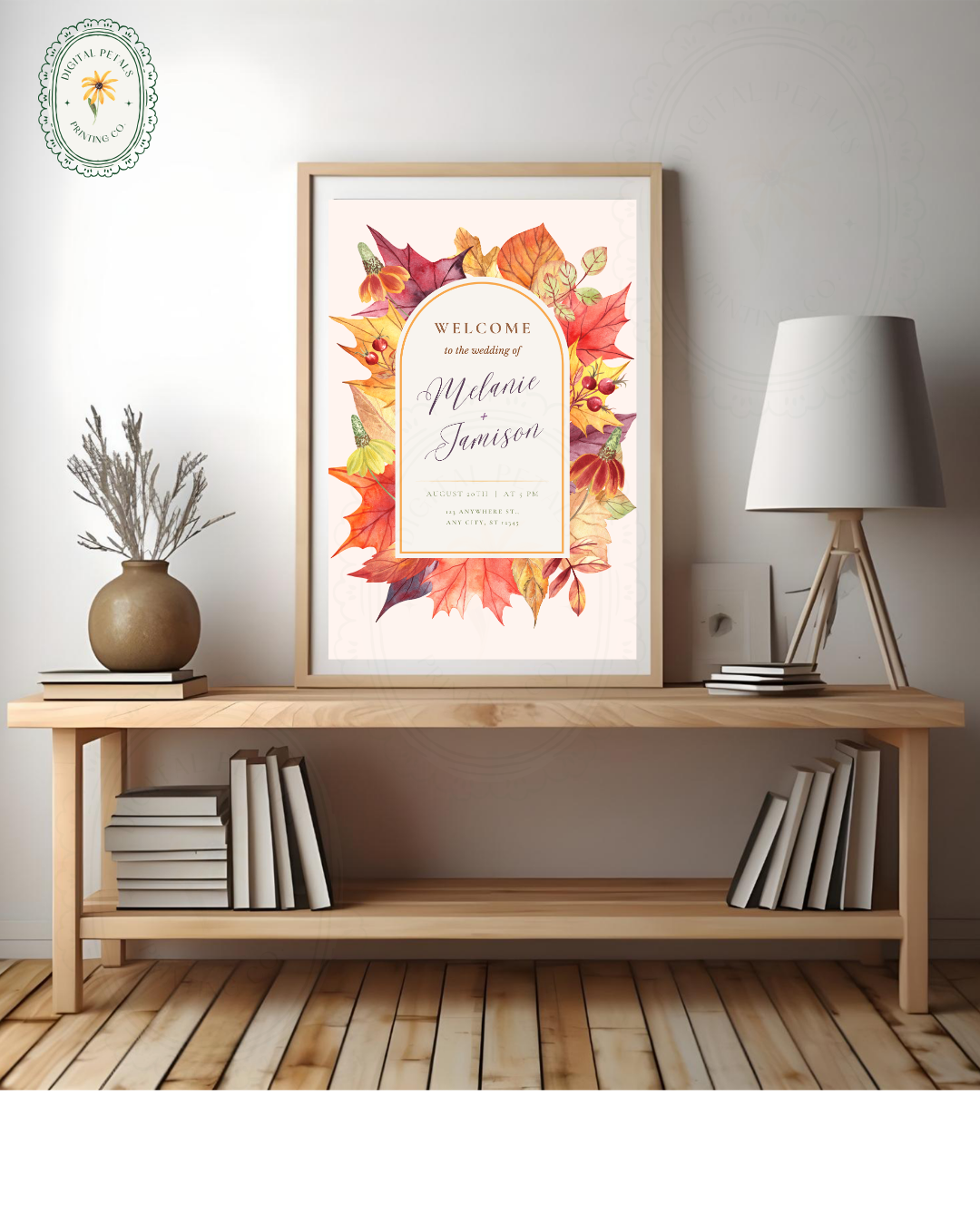 Fall Wedding Welcome Sign Printable | Autumn Harvest Wildflower Boho Wedding Decor | Digital Download