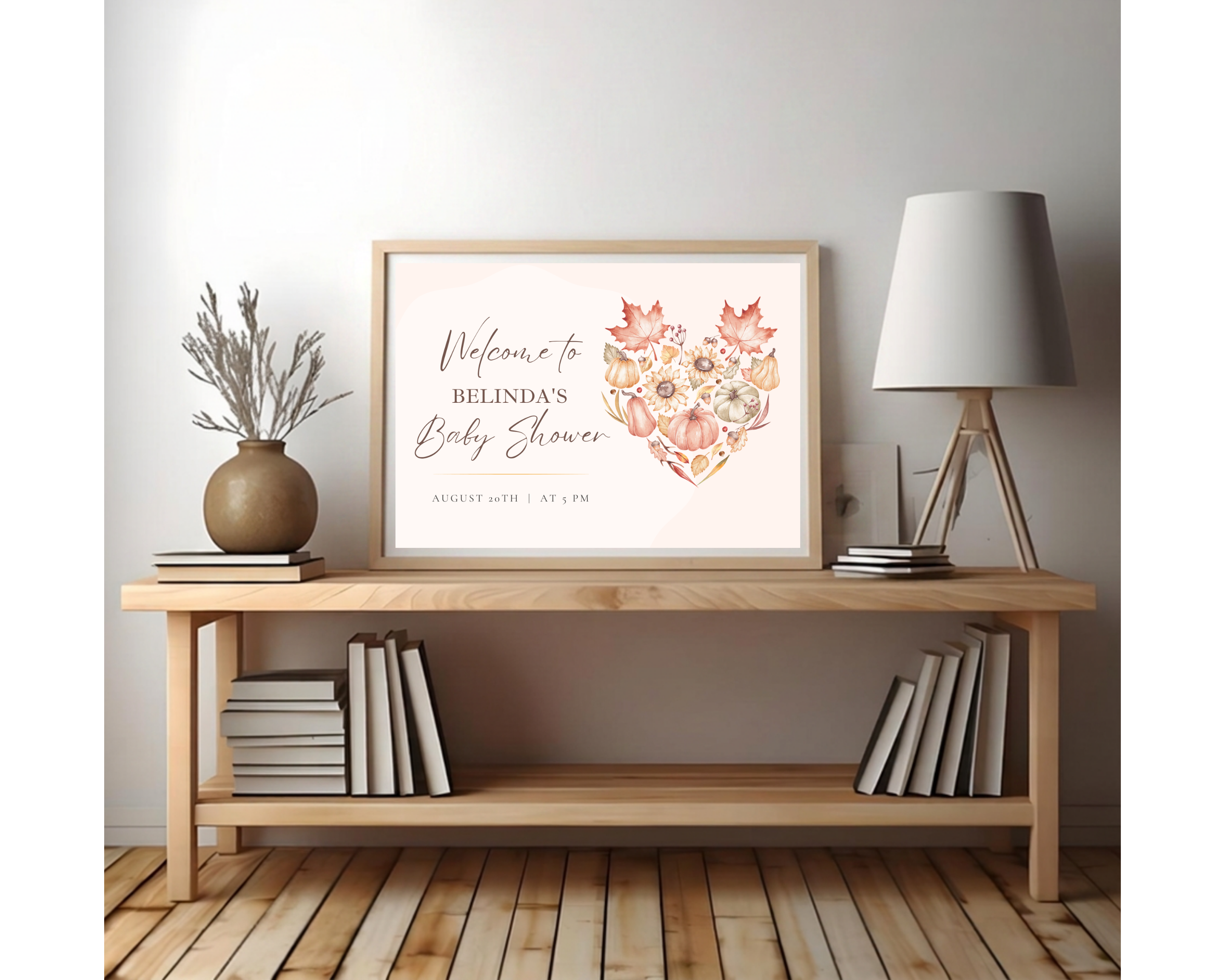 Leaves of Fall Baby Shower Welcome Sign | Autumn Canva Template | Editable Digital Download