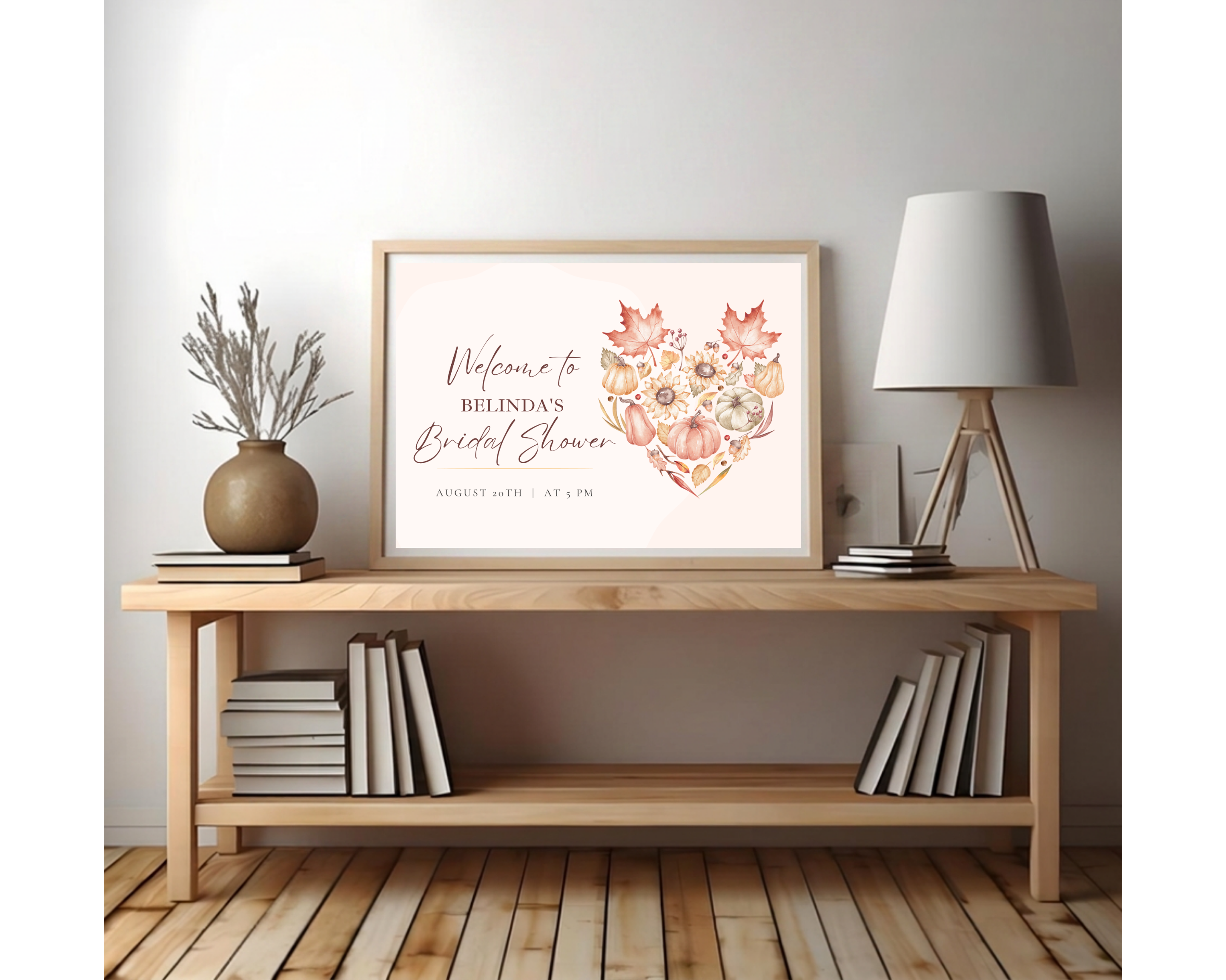 Leaves of Fall Bridal Shower Welcome Sign | Autumn Canva Template | Editable Digital Download