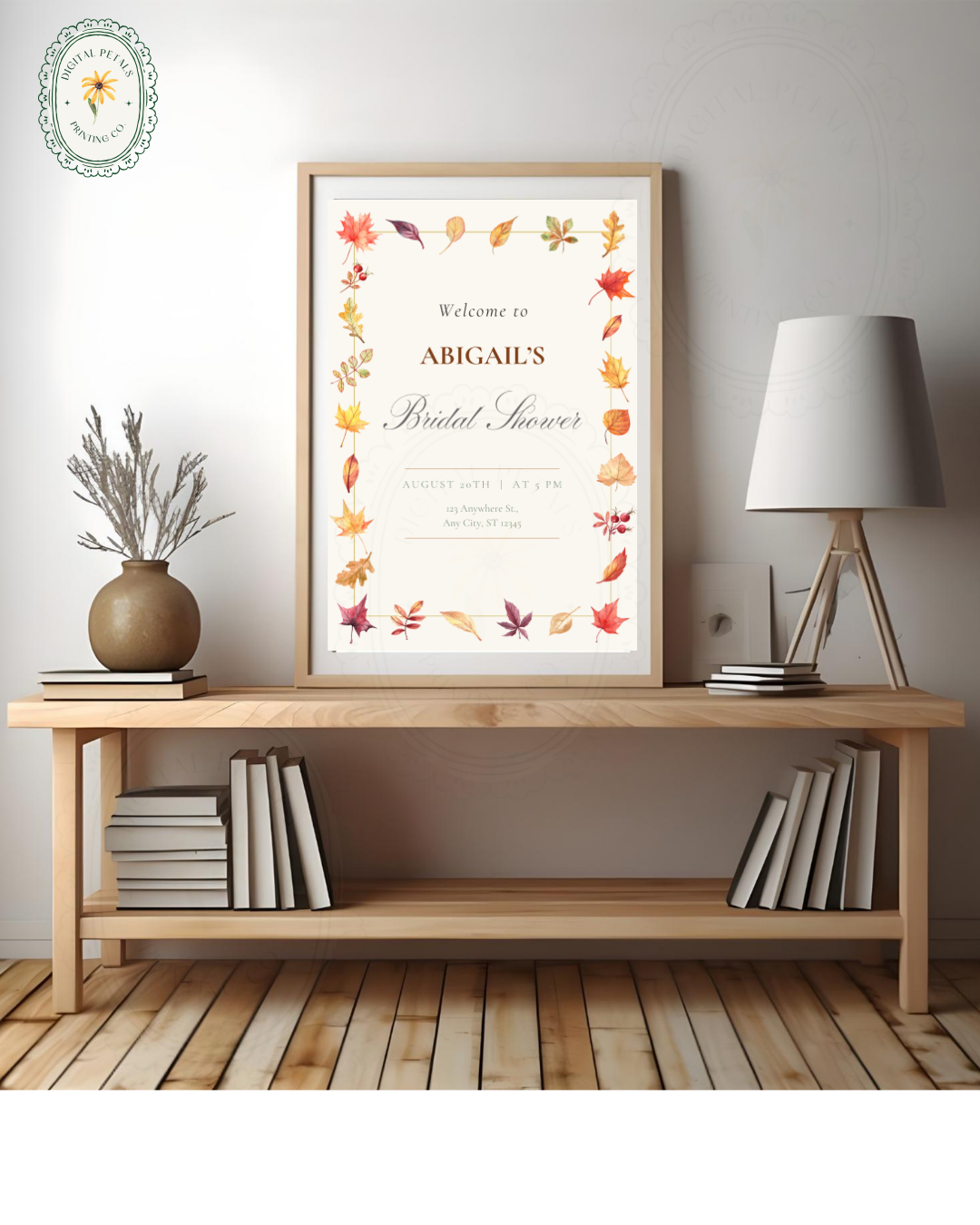 Bridal Shower Welcome Sign Printable | Autumn Wildflower Boho Bridal Decor | Digital Download