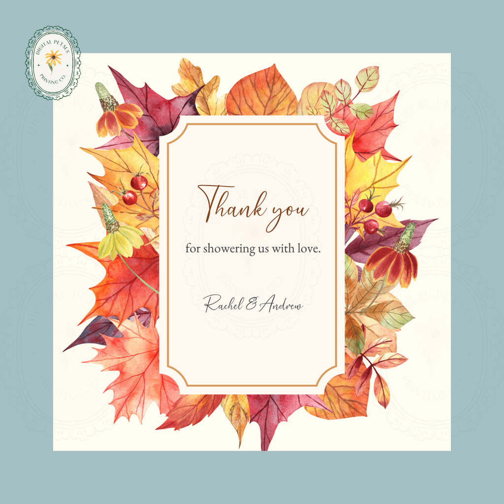 Autumn Harvest Wildflower Thank You Card Template Vol. 2 | Editable Canva Digital Download