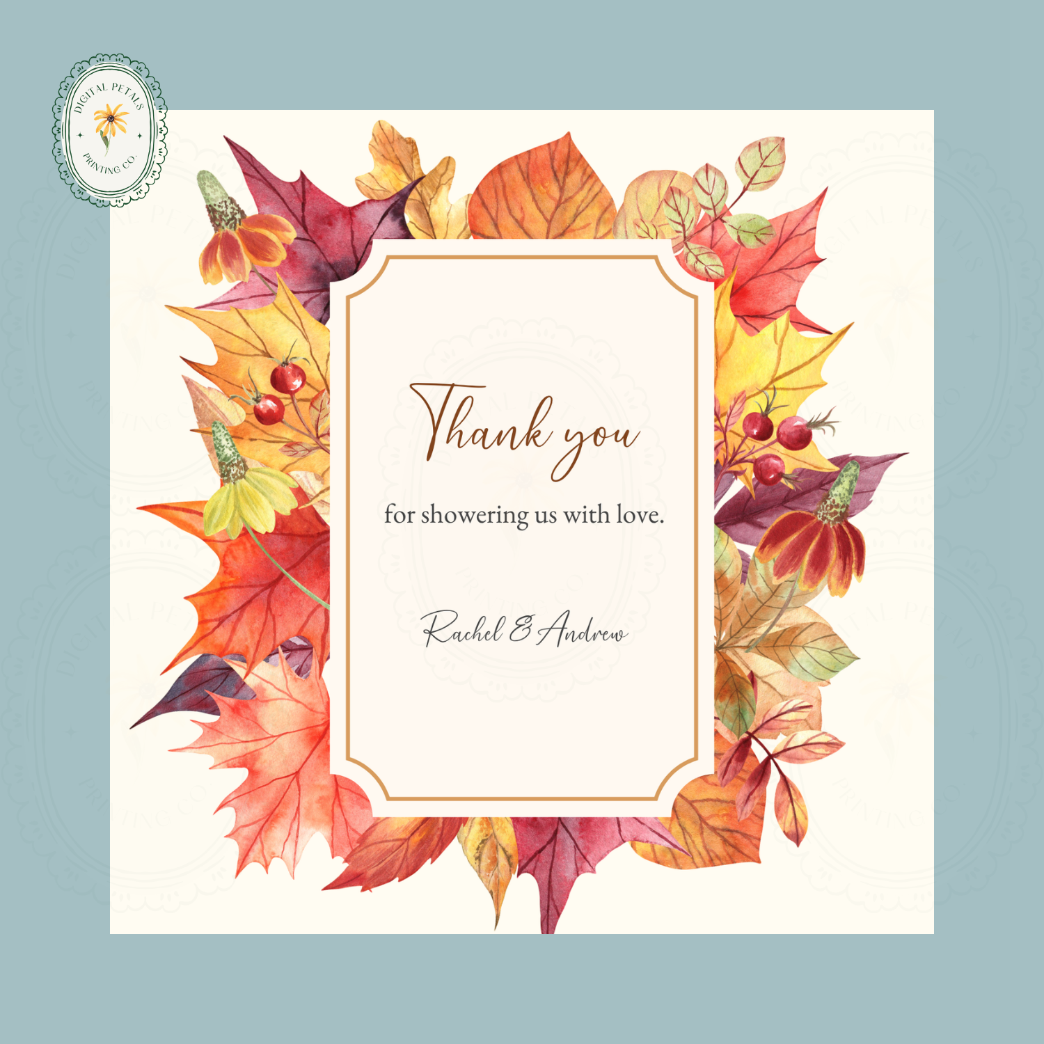 Autumn Harvest Wildflower Thank You Card Template Vol. 2 | Editable Canva Digital Download
