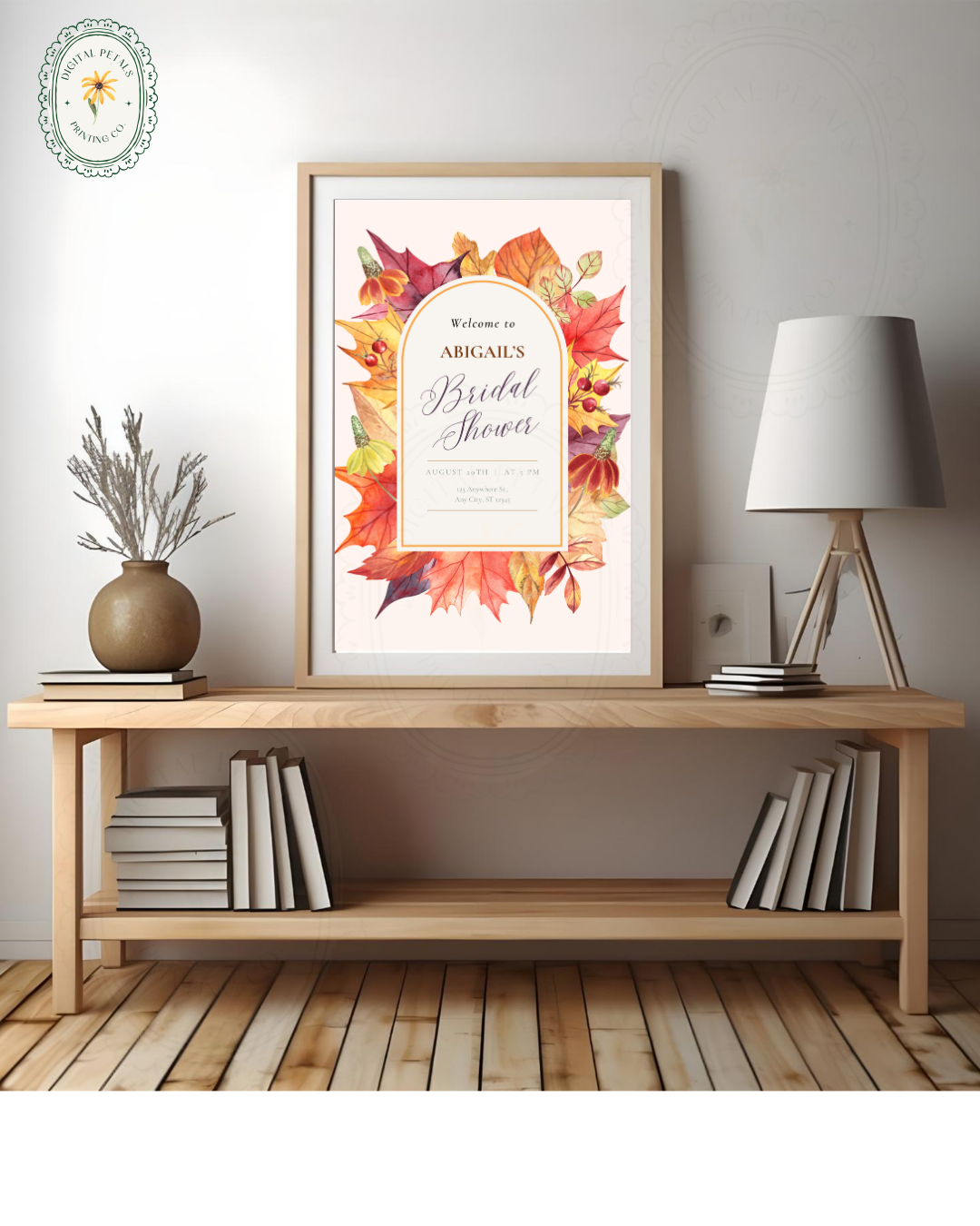 Bridal Shower Welcome Sign Printable | Autumn Harvest Wildflower Boho Bridal Decor | Digital Download