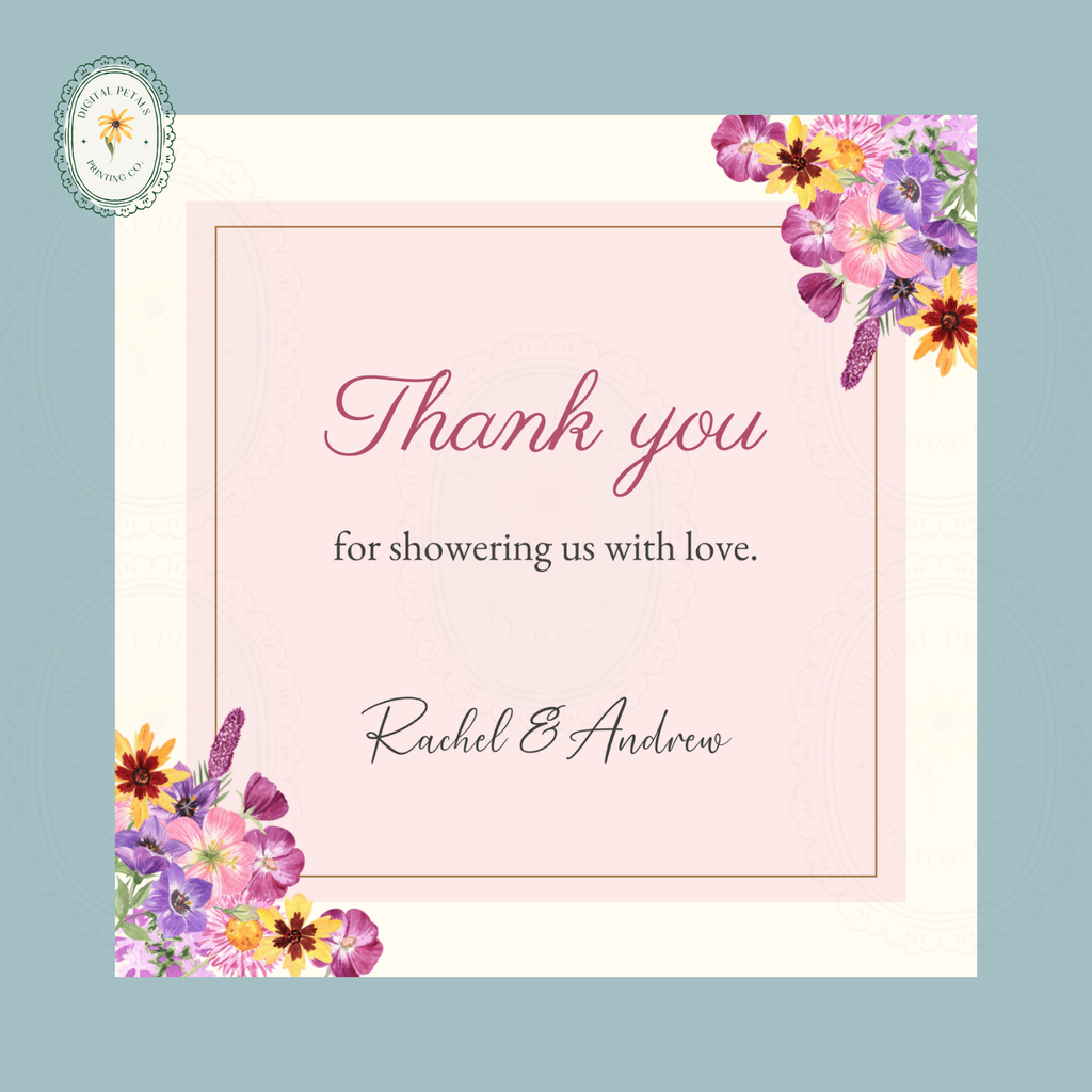 Spring Boho Thank You Card Template | Editable Canva Digital Download