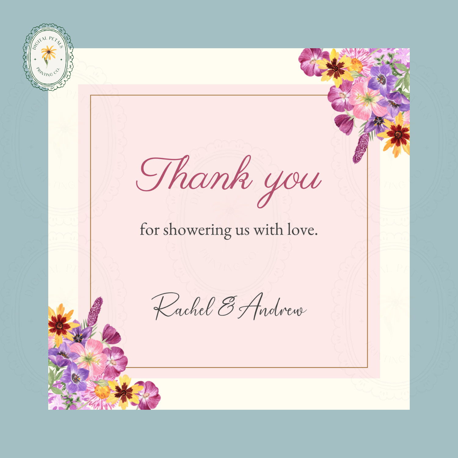 Spring Boho Thank You Card Template | Editable Canva Digital Download