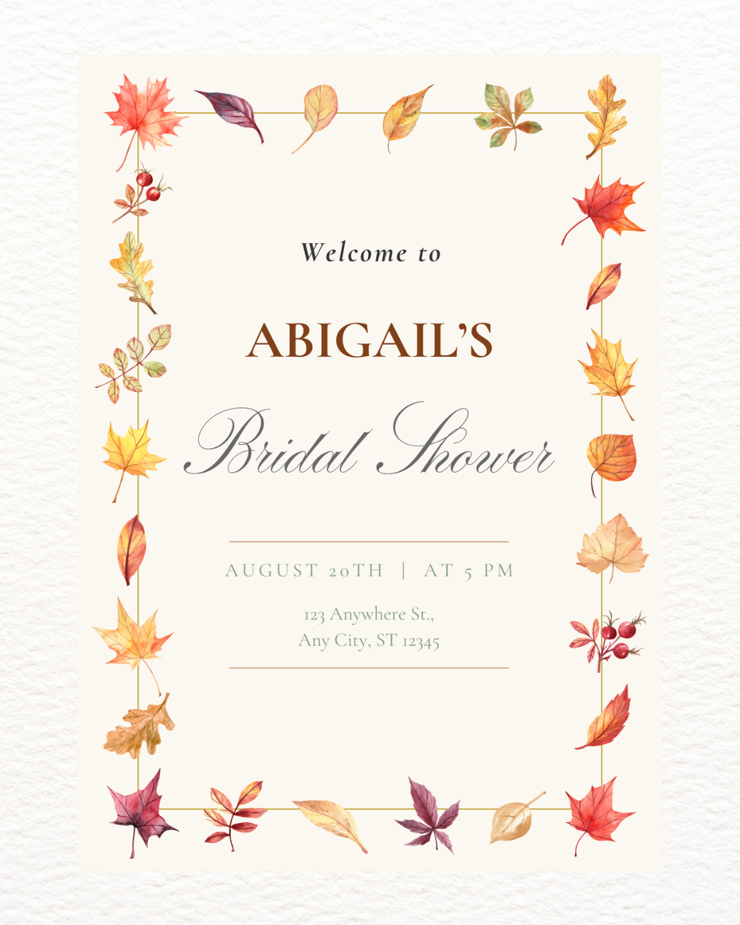 Bridal Shower Welcome Sign Printable | Autumn Wildflower Boho Bridal Decor | Digital Download