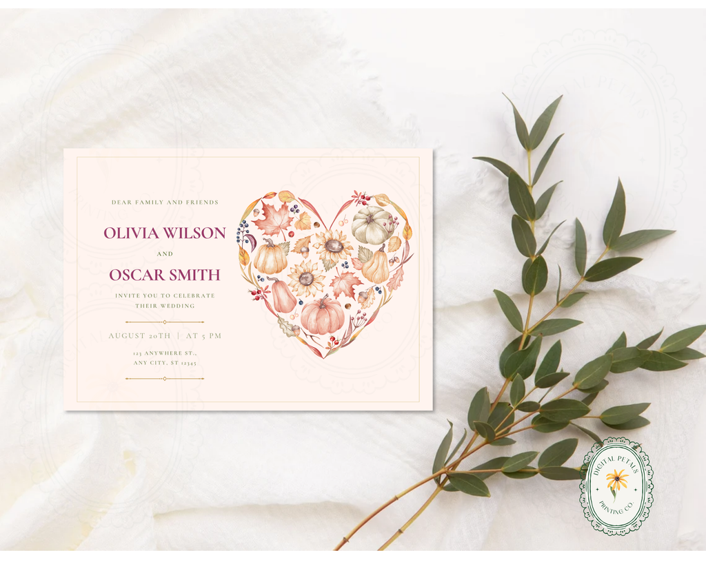 Autumn Wedding Landscape Invitation | Printable Landscape Template | Digital Download