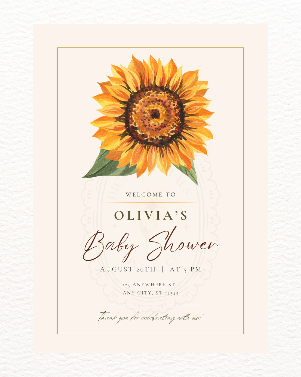 Terracotta & Rust Sunflower Baby Shower Welcome Sign | Editable Canva Template | Instant Digital Download