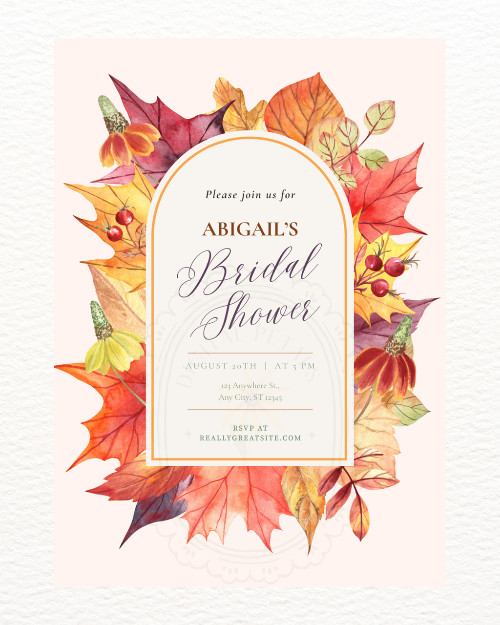 Bridal Shower Invitation Printable | Autumn Harvest Wildflower Boho Bridal Invite | Digital Download