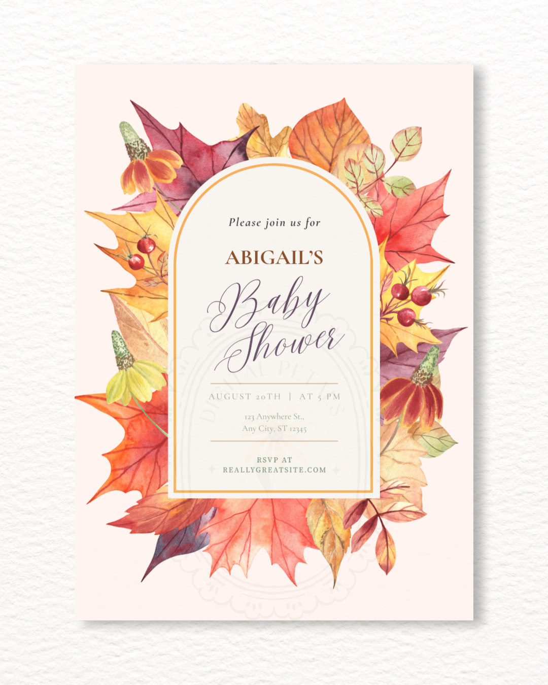 Autumn Harvest Wildflower Boho Baby Shower Invitation | Digital Download | Canva Editable
