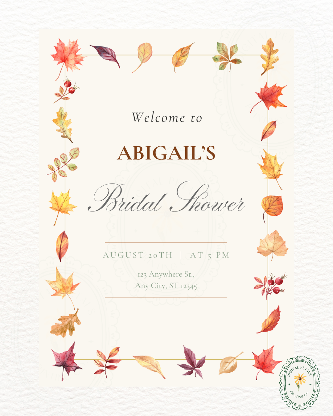 Bridal Shower Welcome Sign Printable | Autumn Wildflower Boho Bridal Decor | Digital Download