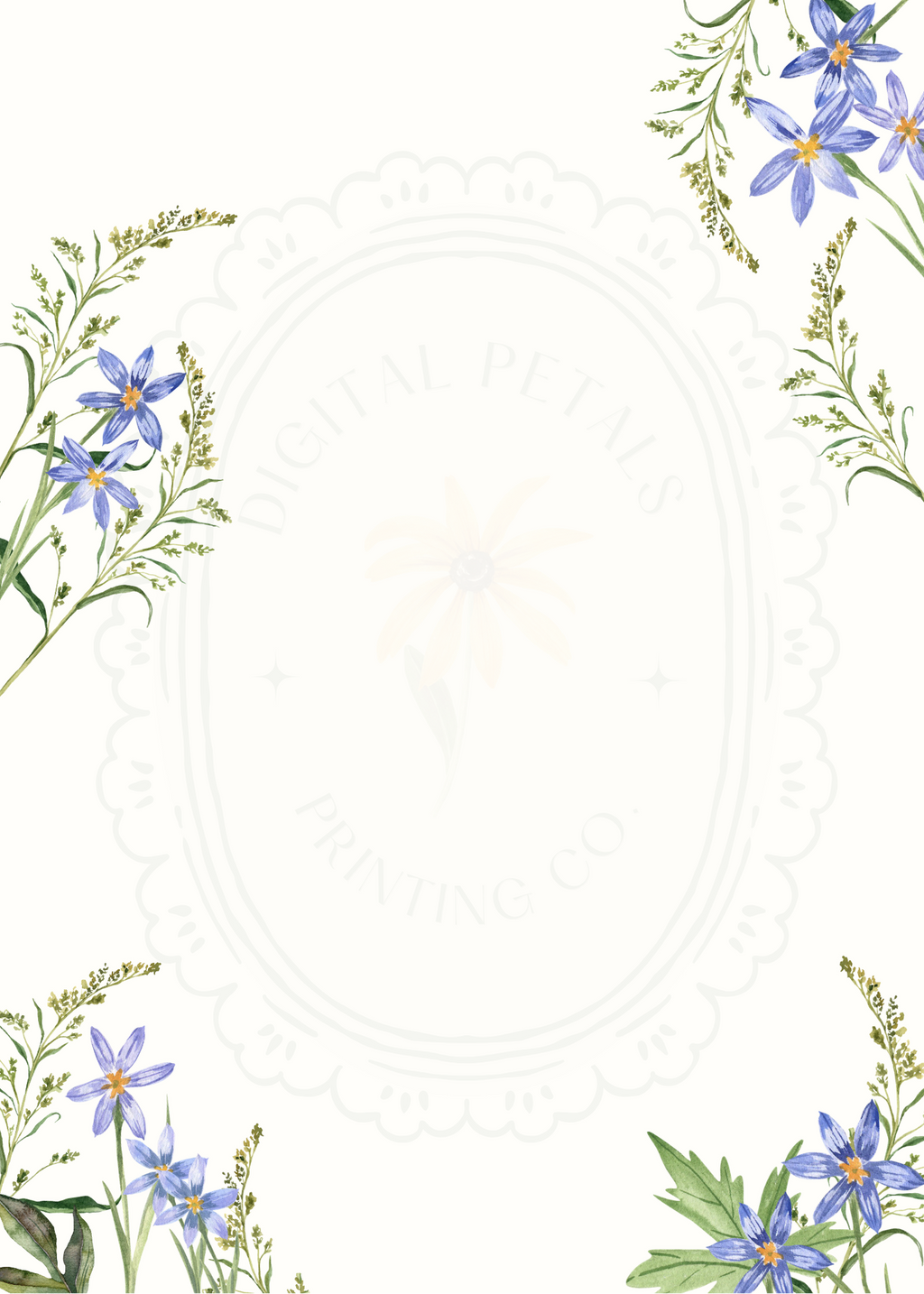 Powder Blue Wildflower Bridal Shower Invitation | Minimalist Printable Invite | Digital Download