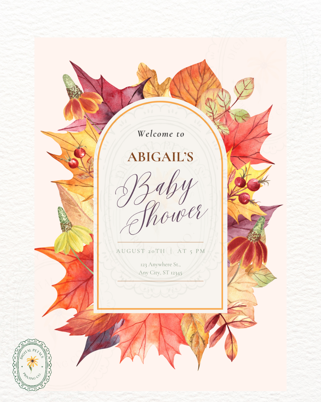Baby Shower Welcome Sign Printable | Autumn Harvest Wildflower Boho Baby Shower Decor | Digital Download