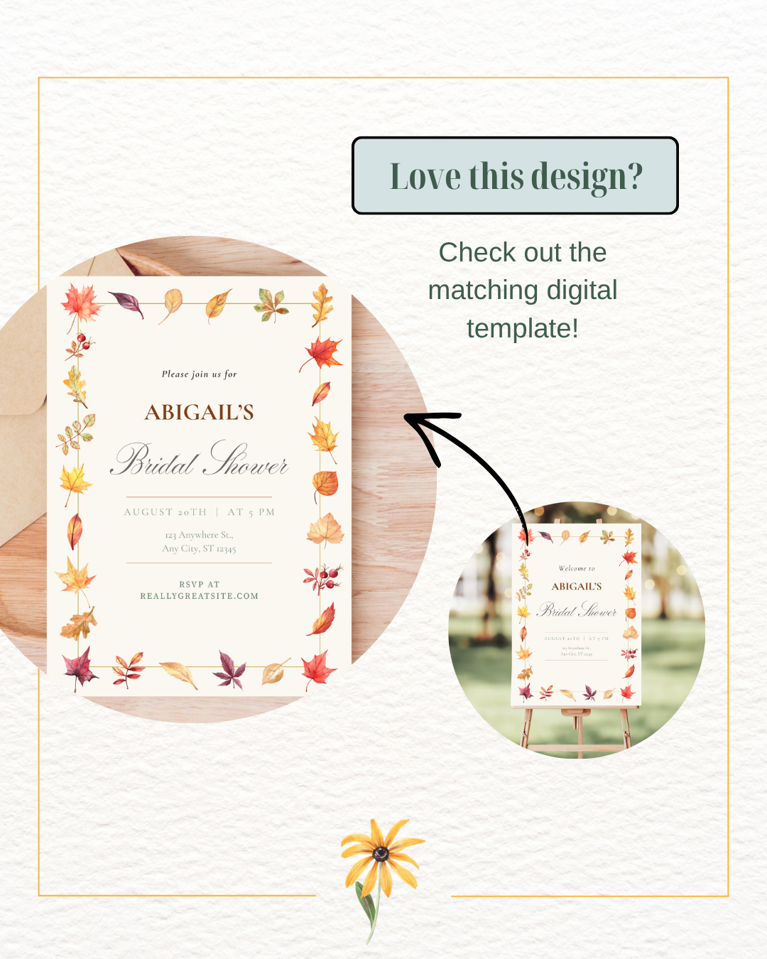 Bridal Shower Welcome Sign Printable | Autumn Wildflower Boho Bridal Decor | Digital Download