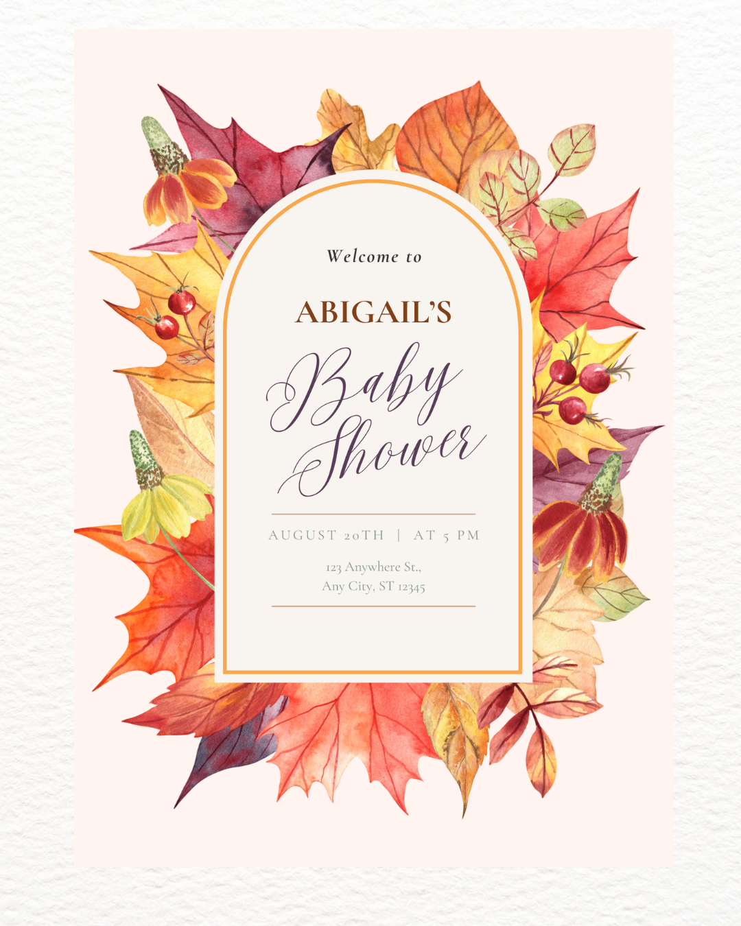 Baby Shower Welcome Sign Printable | Autumn Harvest Wildflower Boho Baby Shower Decor | Digital Download