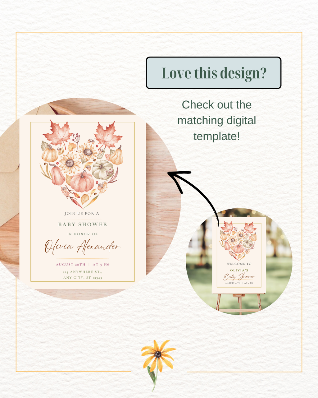 Burgundy Fall Leaves Watercolor Baby Shower Welcome Sign Template | Editable Digital Download