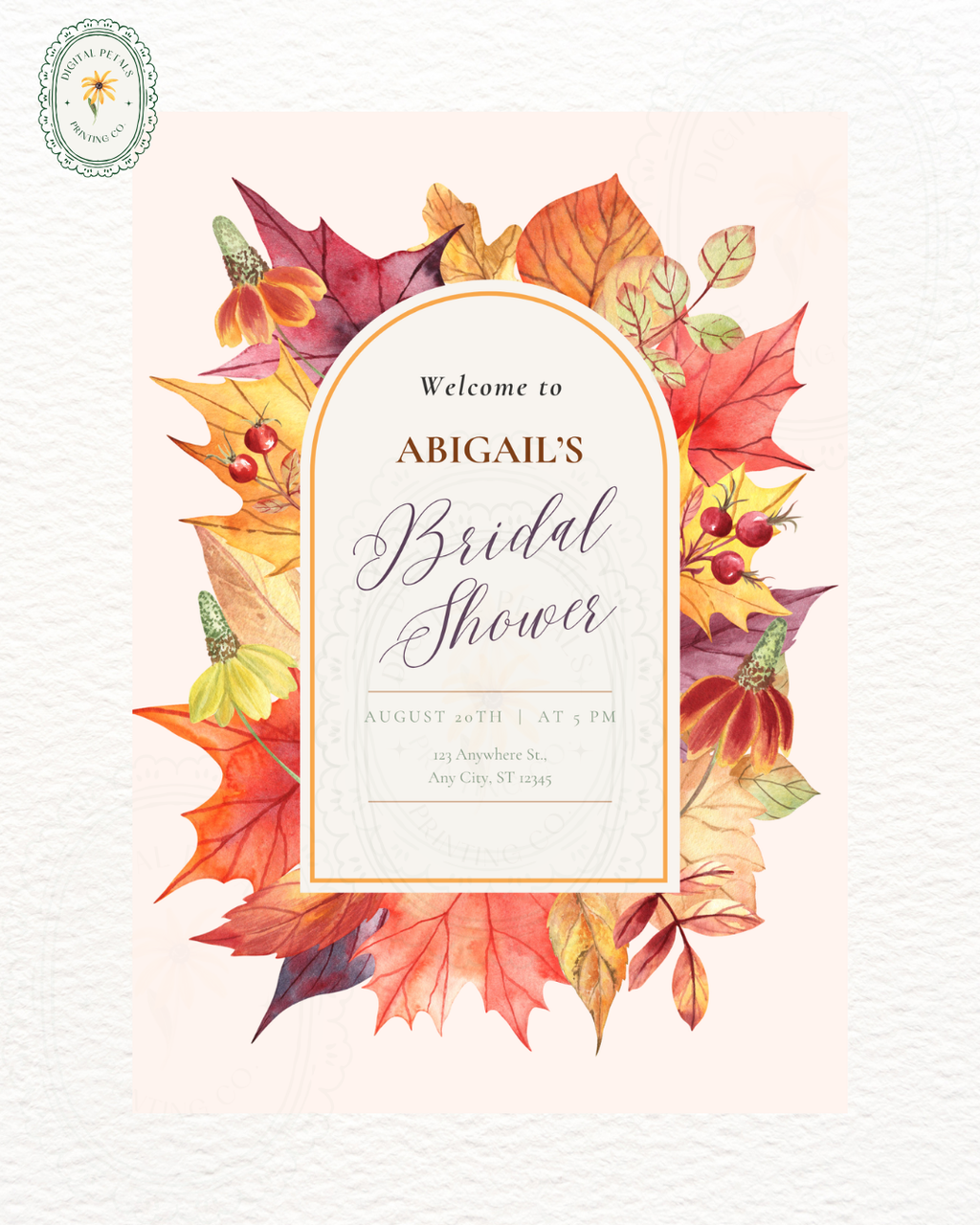 Bridal Shower Welcome Sign Printable | Autumn Harvest Wildflower Boho Bridal Decor | Digital Download