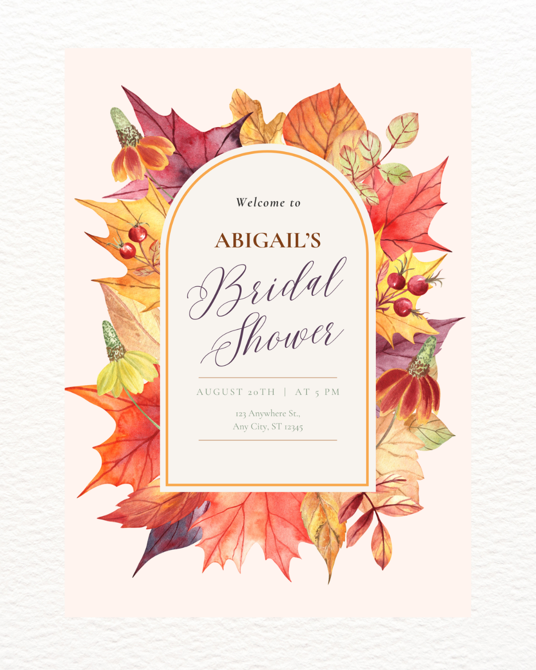 Bridal Shower Welcome Sign Printable | Autumn Harvest Wildflower Boho Bridal Decor | Digital Download