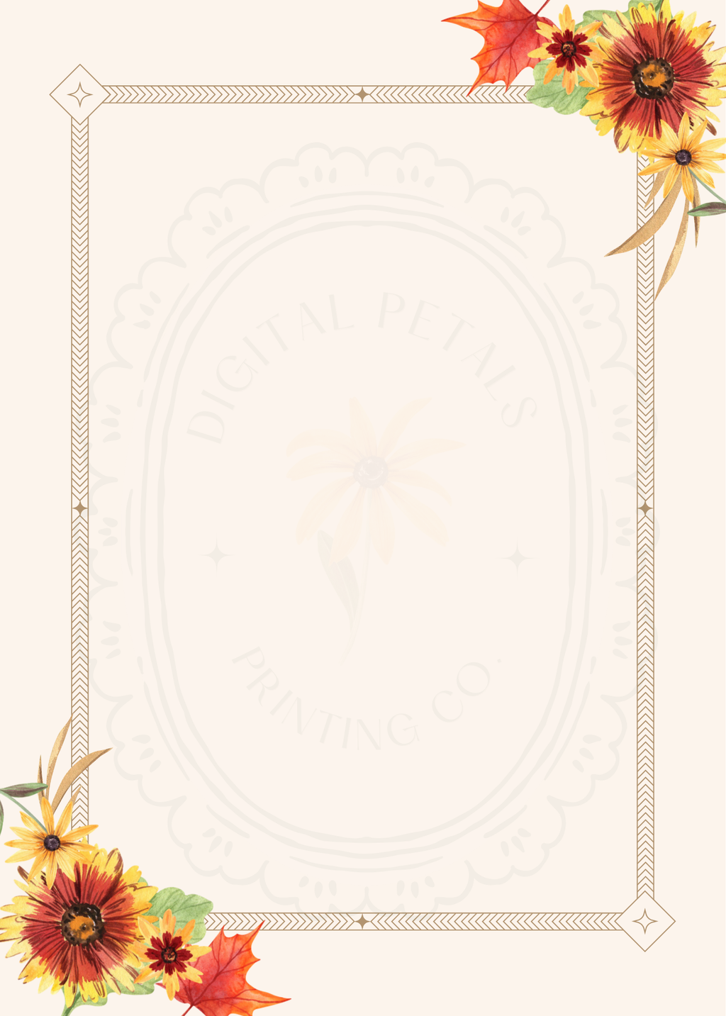 Rustic Fall Wildflowers Baby Shower Invitation Template | Hand Painted Cottagecore Digital Download